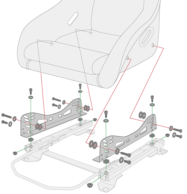 N SPORT Side シートレール 汎用サイドステー 仕様・取り付けサイズ